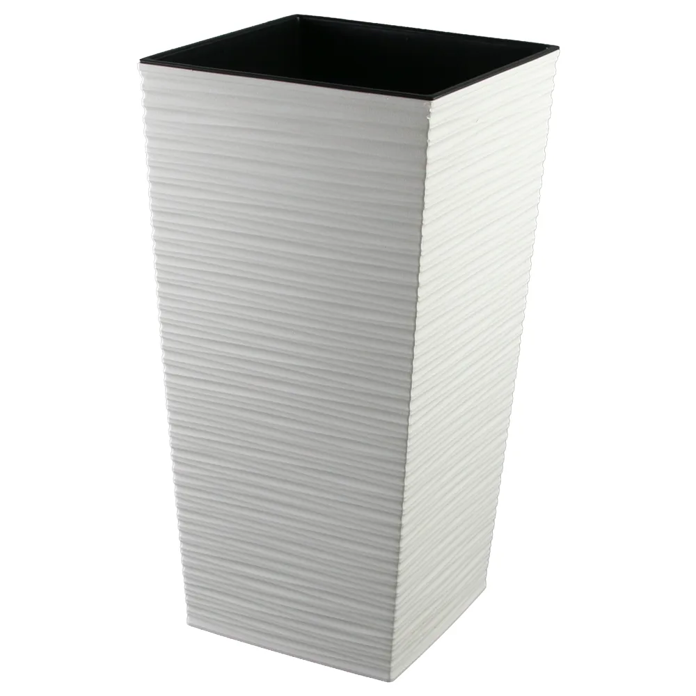 Ghiveci din plastic Dluto crem 18 x 18 x 17/36 cm