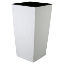 Ghiveci inalt din plastic Dluto crem 24 x 24 x 23.5/46 cm