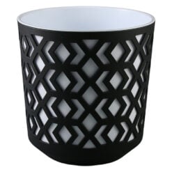Ghiveci balcon din plastic Aztek alb-negru 19 x 20 cm