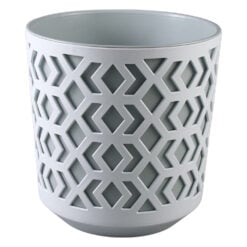 Ghiveci balcon din plastic Aztek alb-gri deschis 19 x 20 cm
