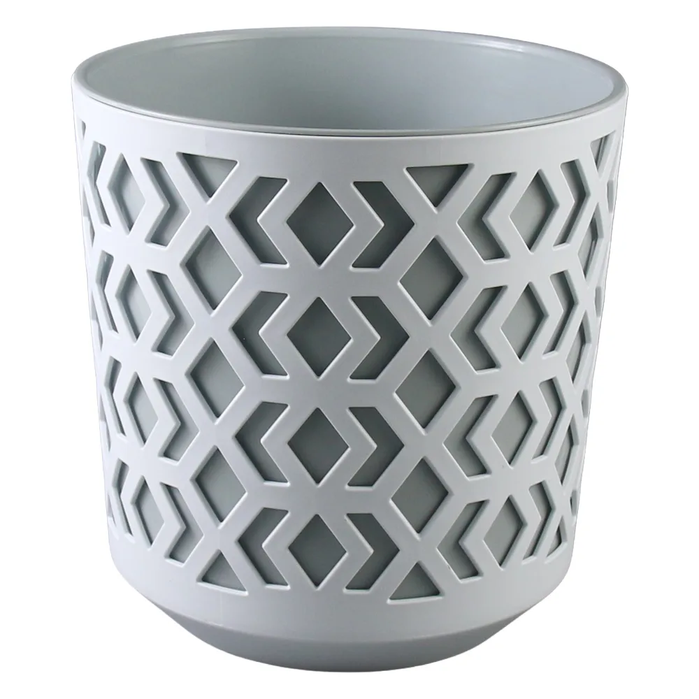 Ghiveci balcon din plastic Aztek alb-gri deschis 19 x 20 cm