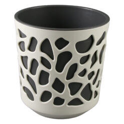 Ghiveci din plastic Duet crem-gri 14 x 15 cm