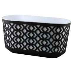 Ghiveci balcon din plastic Aztek alb-negru 39 x 19 x 20 cm