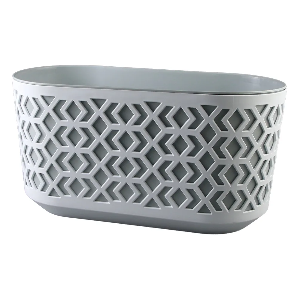 Ghiveci balcon din plastic Aztek alb-gri deschis 39 x 19 x 20 cm