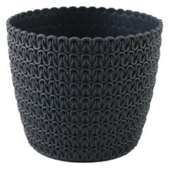 Ghiveci din plastic Magnolia Jersey gri inchis 13.5 x 12 cm