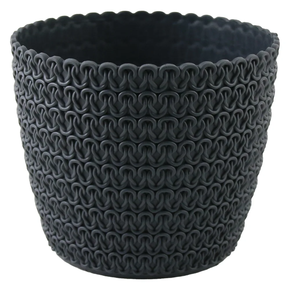 Ghiveci din plastic Magnolia Jersey gri inchis 13.5 x 12 cm