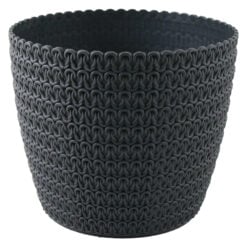 Ghiveci din plastic Magnolia Jersey gri inchis 18 x 16 cm