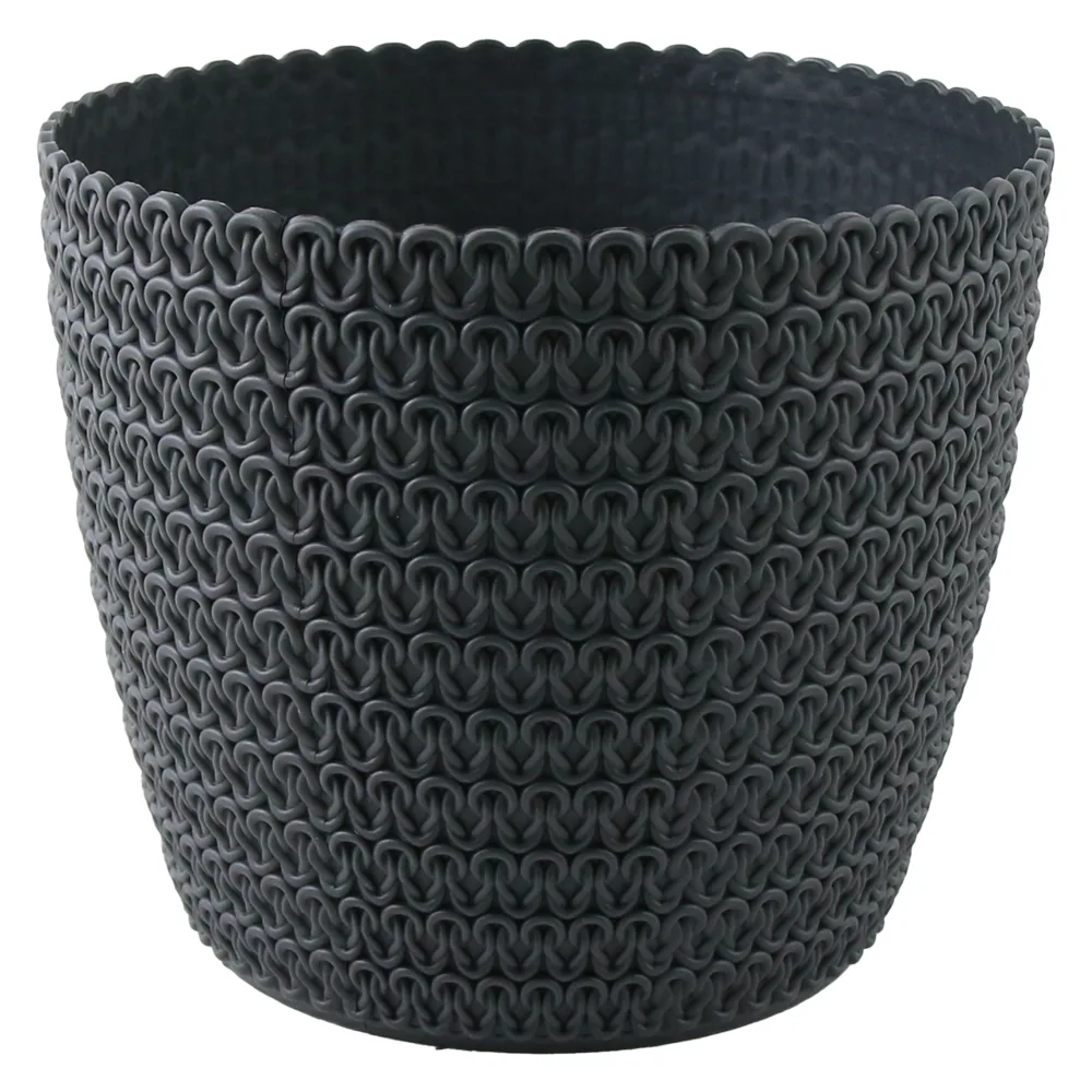 Ghiveci din plastic Magnolia Jersey gri inchis 18 x 16 cm