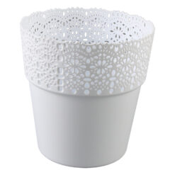 Ghiveci din plastic Bella alb 13 x 13.5 cm
