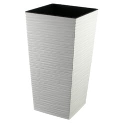 Ghiveci din plastic Dluto crem 24 x 24 x 23.5/46 cm