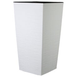 Ghiveci inalt din plastic Dluto alb 29 x 29 x 30/57 cm