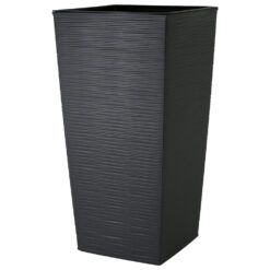 Ghiveci inalt din plastic Dluto gri inchis 34 x 34 x 28/68 cm
