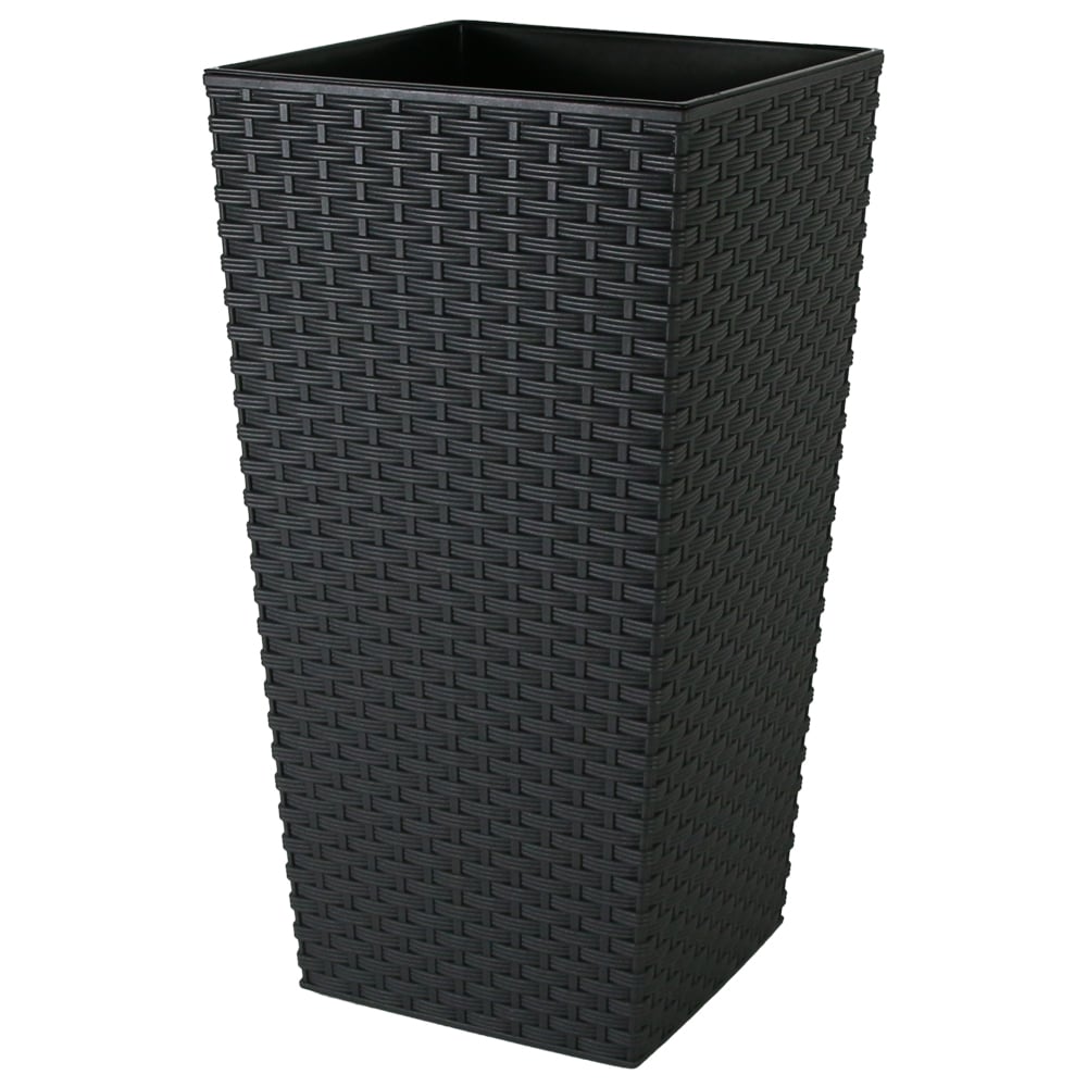 Ghiveci inalt Rattan gri inchis 24 x 24 x 23/46 cm Ghiveci inalt Rattan gri inchis 24 x 24 x 23/46 cm