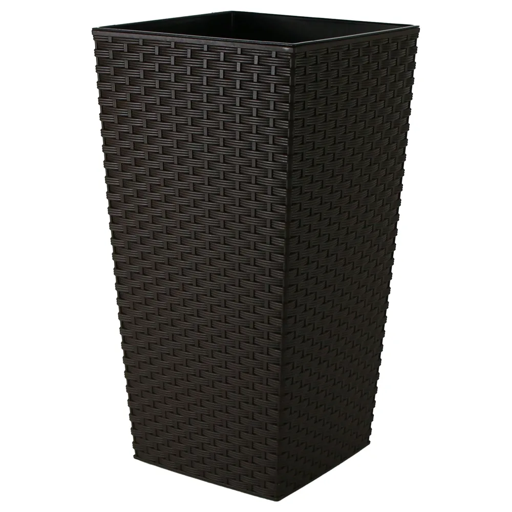 Ghiveci inalt Rattan Mokka 24 x 24 x 23/46 cm