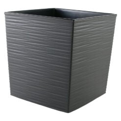 Ghiveci din plastic Juka Dluto gri inchis 24 x 24 x 26 cm