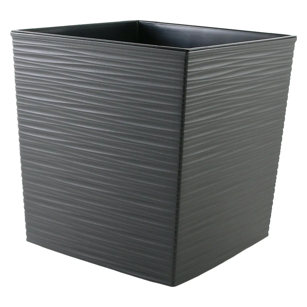 Ghiveci din plastic Juka Dluto gri inchis 24 x 24 x 26 cm