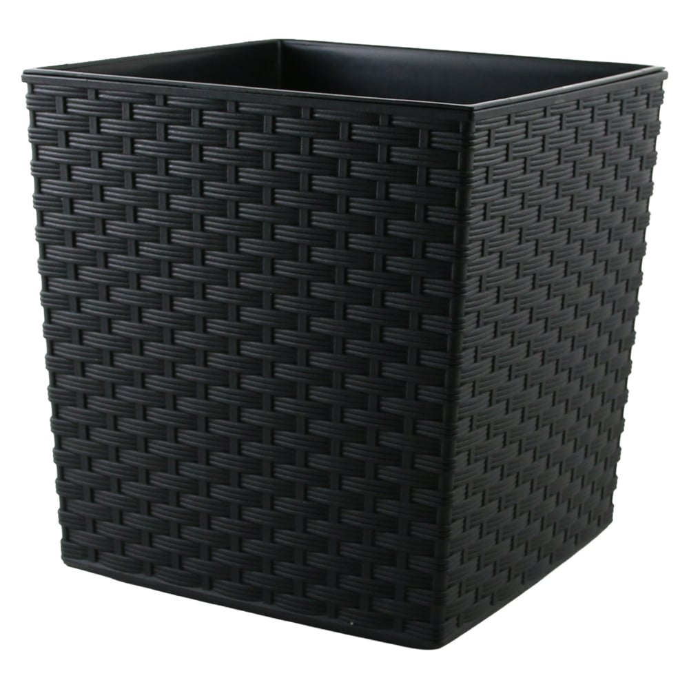 Ghiveci din plastic Juka Rattan negru 29 x 29 x 31 cm Ghiveci din plastic Juka Rattan negru 29 x 29 x 31 cm