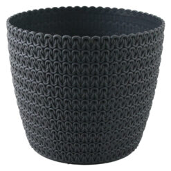 Ghiveci din plastic Magnolia Jersey gri inchis 21 x 18 cm