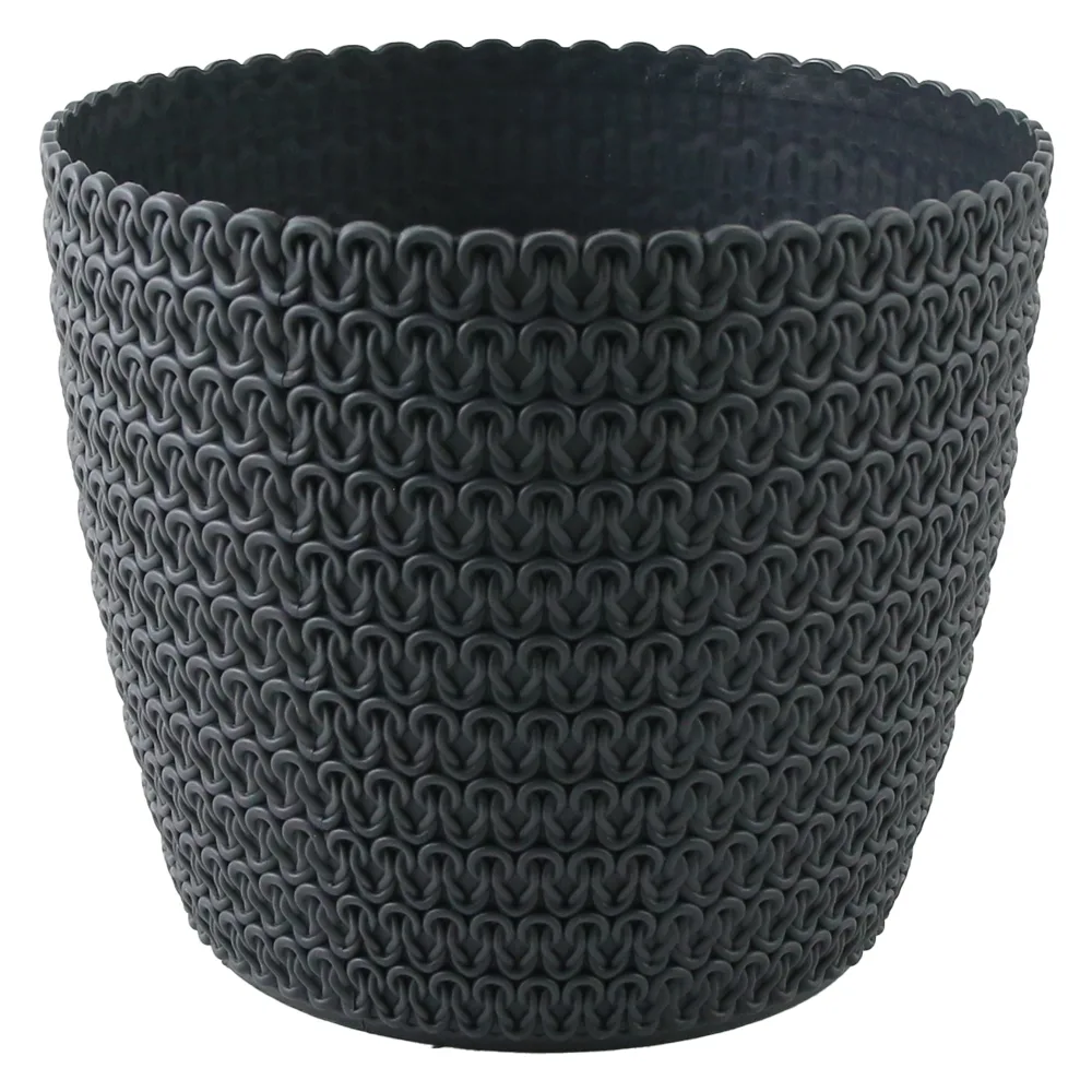 Ghiveci din plastic Magnolia Jersey gri inchis 21 x 18 cm Ghiveci din plastic Magnolia Jersey gri inchis 21 x 18 cm