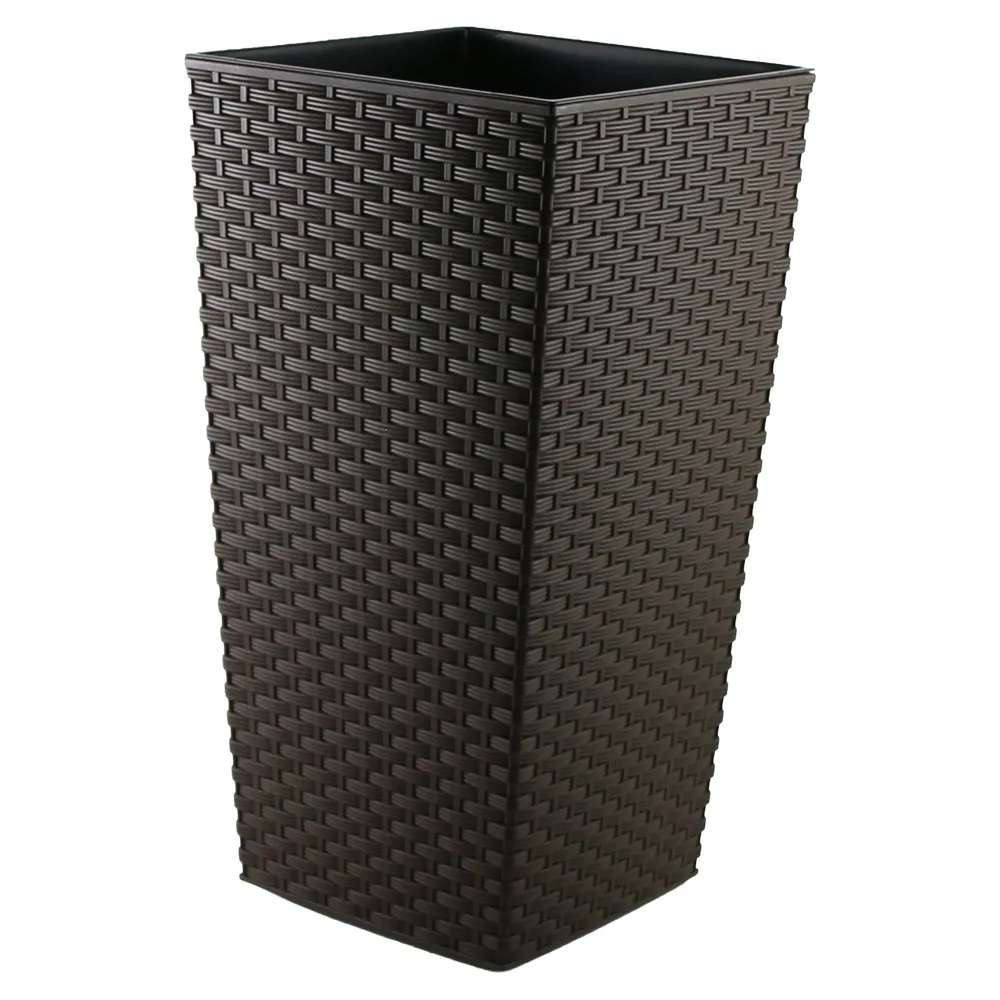 Ghiveci din plastic Rattan mokka 34 x 34 x 28/70 cm Ghiveci din plastic Rattan mokka 34 x 34 x 28/70 cm
