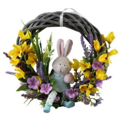 Coronita usa pentru Paste cu flori si figurina ceramica 25 cm