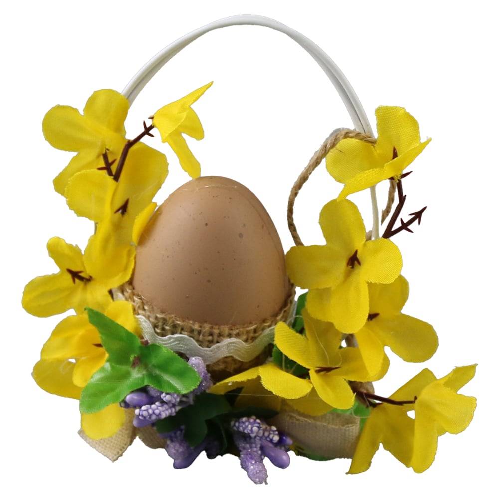 Aranjament floral de Paste cu ou 12 cm Aranjament floral de Paste cu ou 12 cm