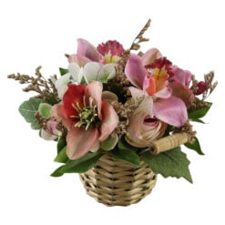 Aranjament floral in cos de rachita 20 cm