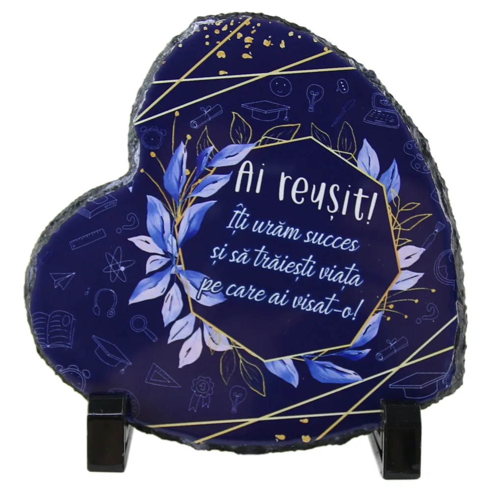 Placa ardezie "Ai reusit!" 14x14 CM Placa ardezie "Ai reusit!" 14x14 CM