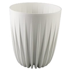 Ghiveci inalt din plastic Mira crem 14.5 x 17.5 cm
