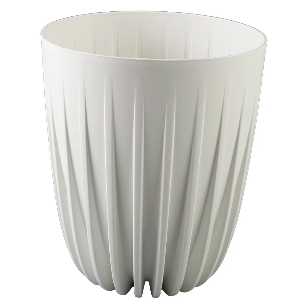 Ghiveci inalt din plastic Mira crem 14.5 x 17.5 cm