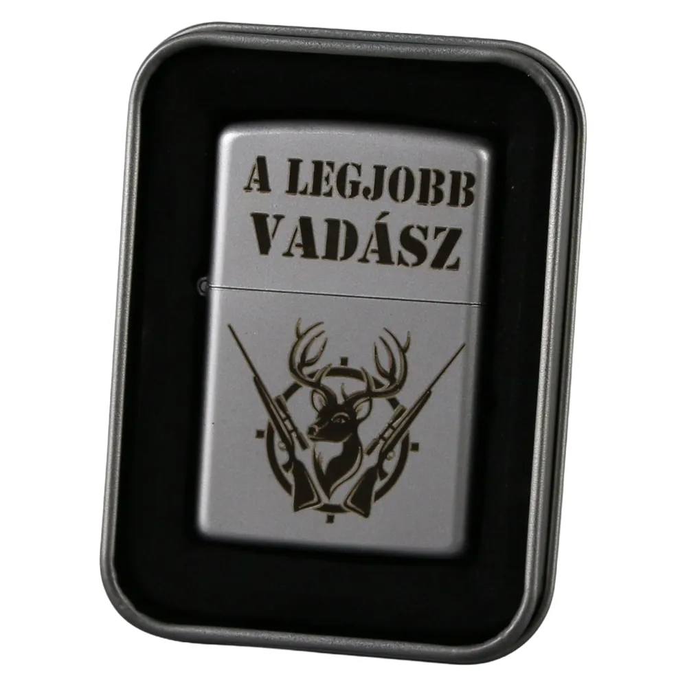 Bricheta metalica gravata "A legjobb Vadasz" 3.5 x 5.5 cm