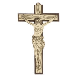 Cruce din lemn cu Isus rastignit 13 x 20 cm