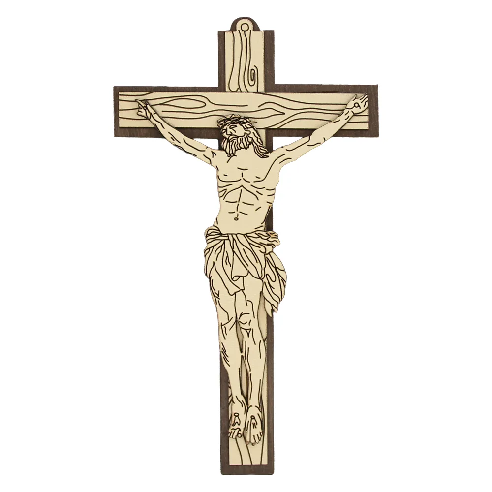 Cruce din lemn cu Isus rastignit 13 x 20 cm Cruce din lemn cu Isus rastignit 13 x 20 cm