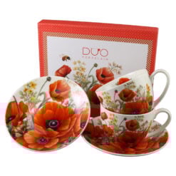 Set 2 cesti cu farfurii din portelan 270 ml 