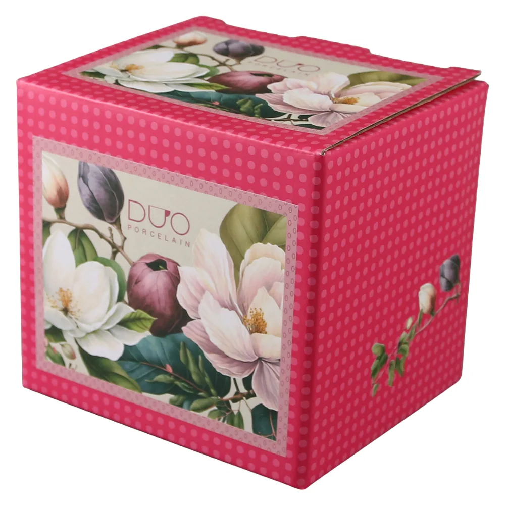 Cana portelan cu infuzor metalic si capac 430 ml "Magnolie" in cutie decorativa Cana portelan cu infuzor metalic si capac 430 ml "Magnolie" in cutie decorativa