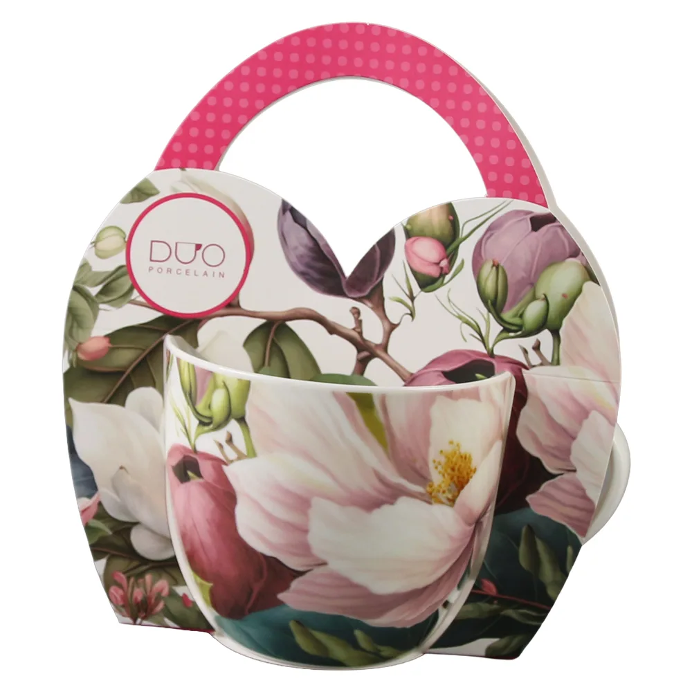 Cana portelan 460 ml "Magnolie" in ambalaj decorativ