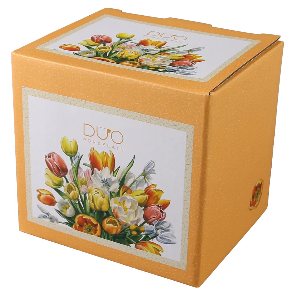 Cana portelan cu infuzor metalic si capac 430 ml "Tulipany" in cutie decorativa