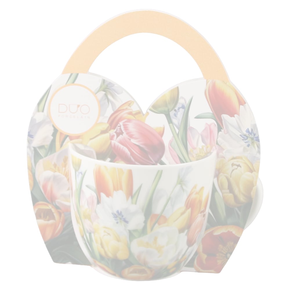 Cana portelan 460 ml "Tulipany" in ambalaj decorativ Cana portelan 460 ml "Tulipany" in ambalaj decorativ