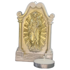 Placheta din ipsos cu lumanare Fecioara Maria 7 x 11 cm