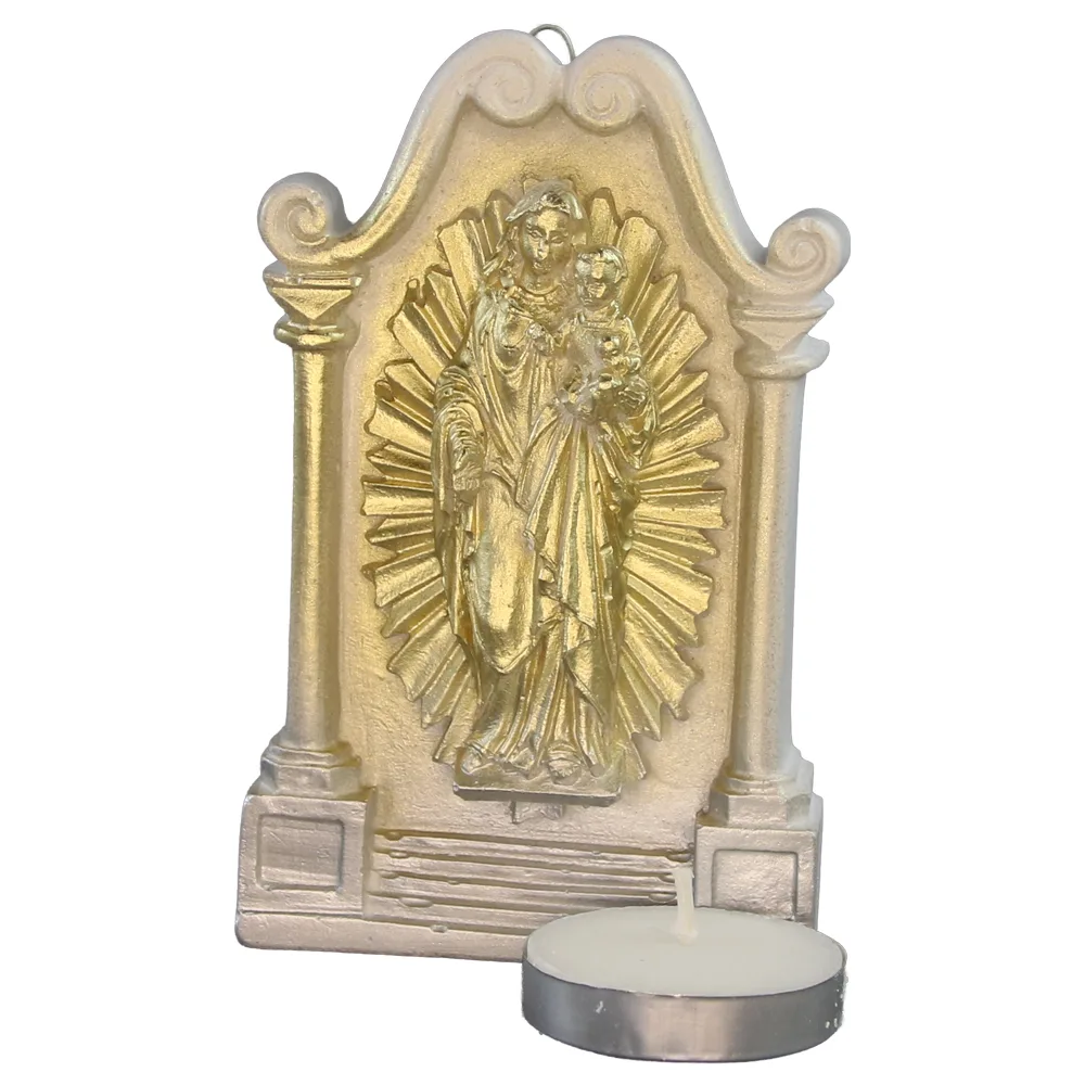 Placheta din ipsos cu lumanare Fecioara Maria 7 x 11 cm Placheta din ipsos cu lumanare Fecioara Maria 7 x 11 cm