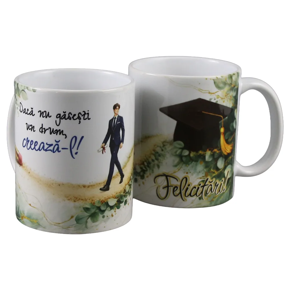 Cana ceramica pentru absolvire "Daca nu gasesti un drum