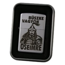 Bricheta metalica gravata "Buszke vagyok az Oseimre" 3.5 x 5.5 cm