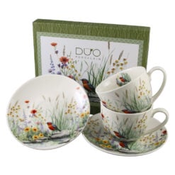 Set 2 cesti cu farfurii din portelan 270 ml