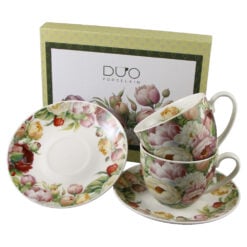 Set 2 cesti cu farfurii din portelan 270 ml