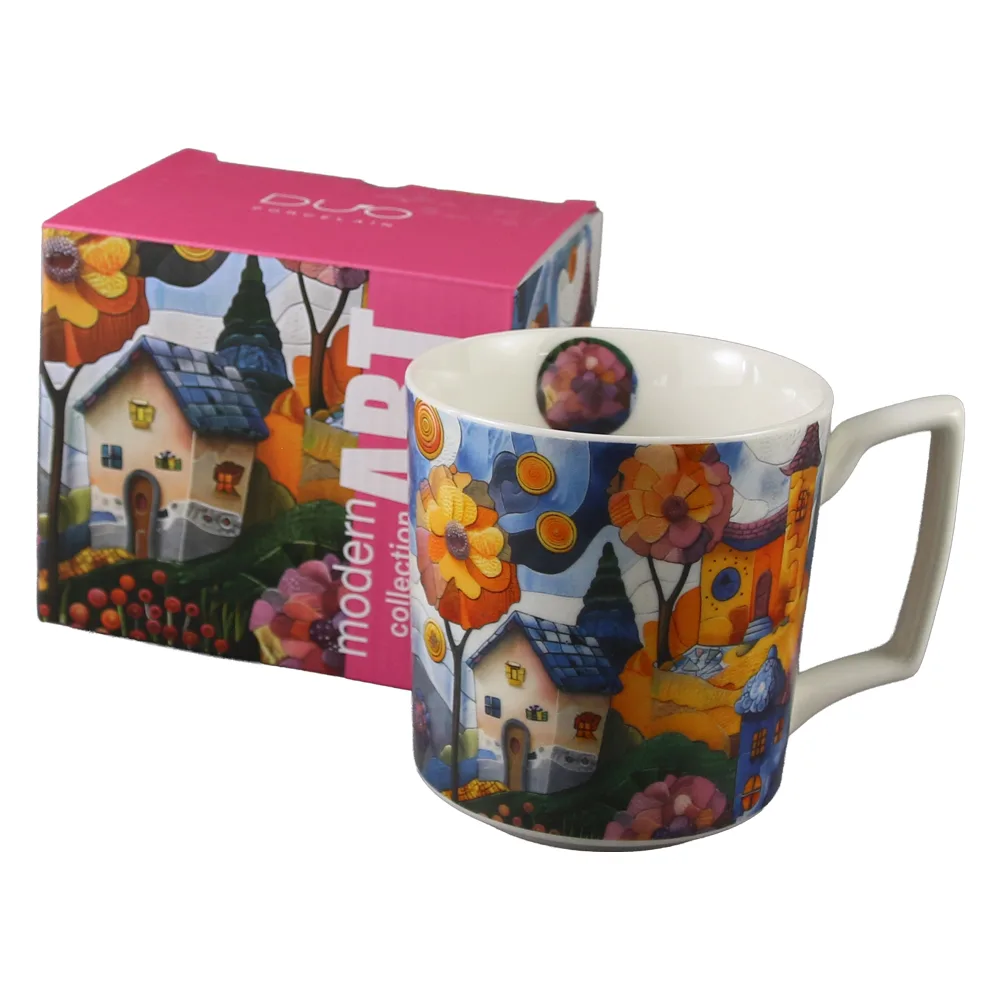 Cana din portelan 450 ml " Modern Countryside" in cutie decorativa Cana din portelan 450 ml " Modern Countryside" in cutie decorativa