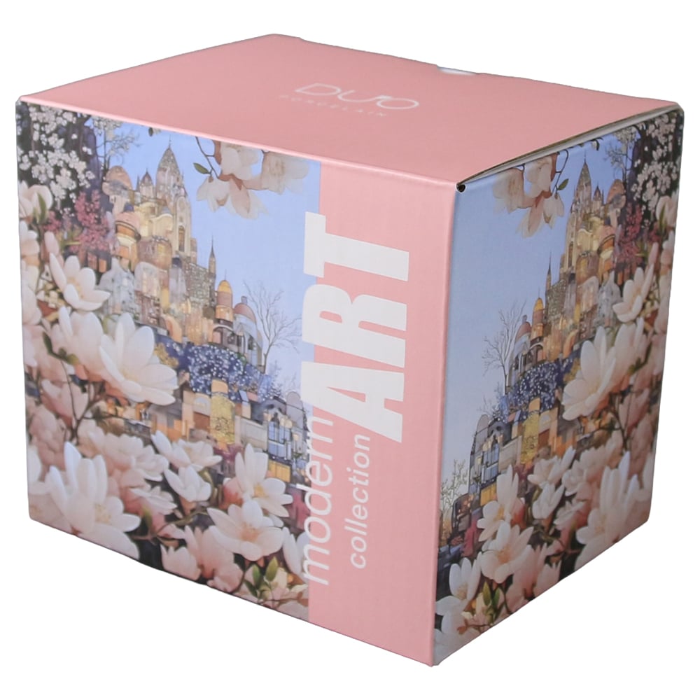 Cana din portelan 450 ml " Modern city of magnolias" in cutie decorativa Cana din portelan 450 ml " Modern city of magnolias" in cutie decorativa