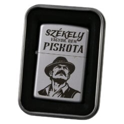 Bricheta metalica gravata "Szekely vagyok nem piskota" 3.5 x 5.5 cm