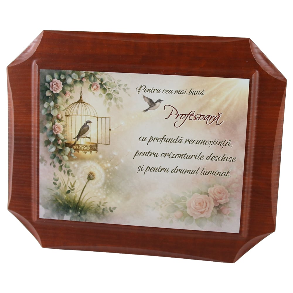Placheta din lemn "Cea mai buna Profesoara..." 27 x 22 cm Placheta din lemn "Cea mai buna Profesoara..." 27 x 22 cm