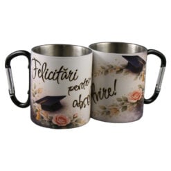 Cana metalica cu carabina "Felicitari pentru Absolvire!" 240 ml