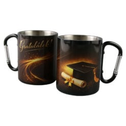 Cana metalica cu carabina pentru absolvire "Gratulalok!" 240 ml